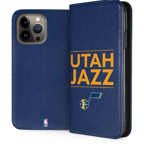 NBA Utah Jazz Standard - Black iPhone 15 Pro Max Folio Case